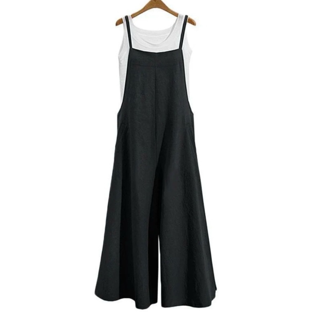 Zanzea Wide Leg Romper Linen Cotton Blend Relaxed Loose Overalls Bib Pants XL